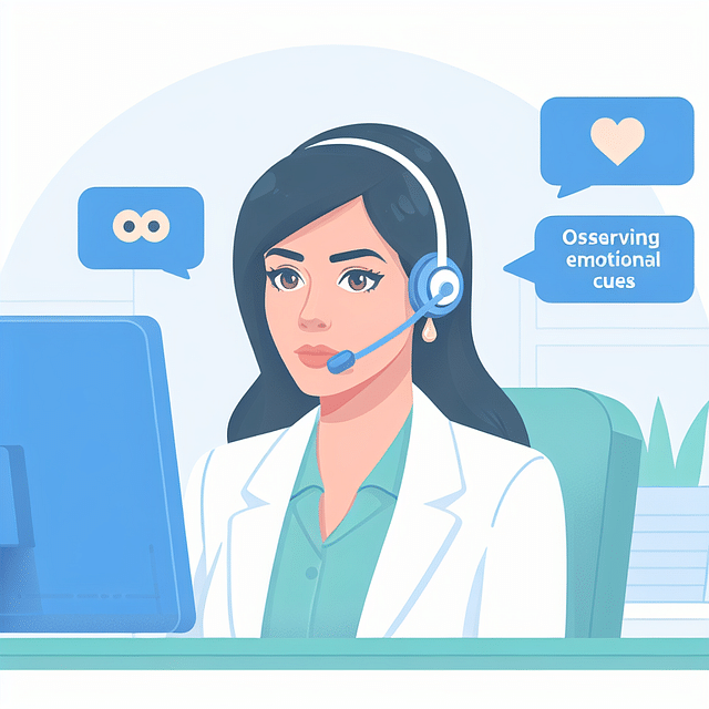 customer service representative observing emotional cues