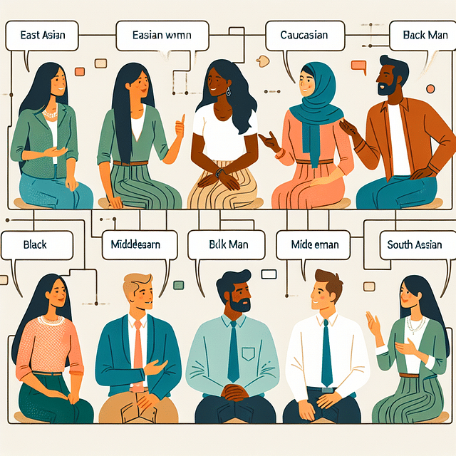 group of diverse people sharing ideas